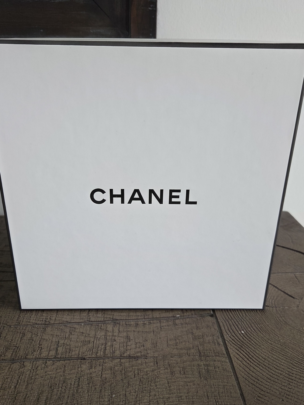 Authentic CHANEL Square Gift Box | Black & White Rigid Luxury Box
